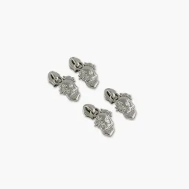 Four Flowered Skull Zipper Pulls