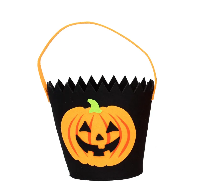 Gisela Graham Felt Halloween Pumpkin Bucket