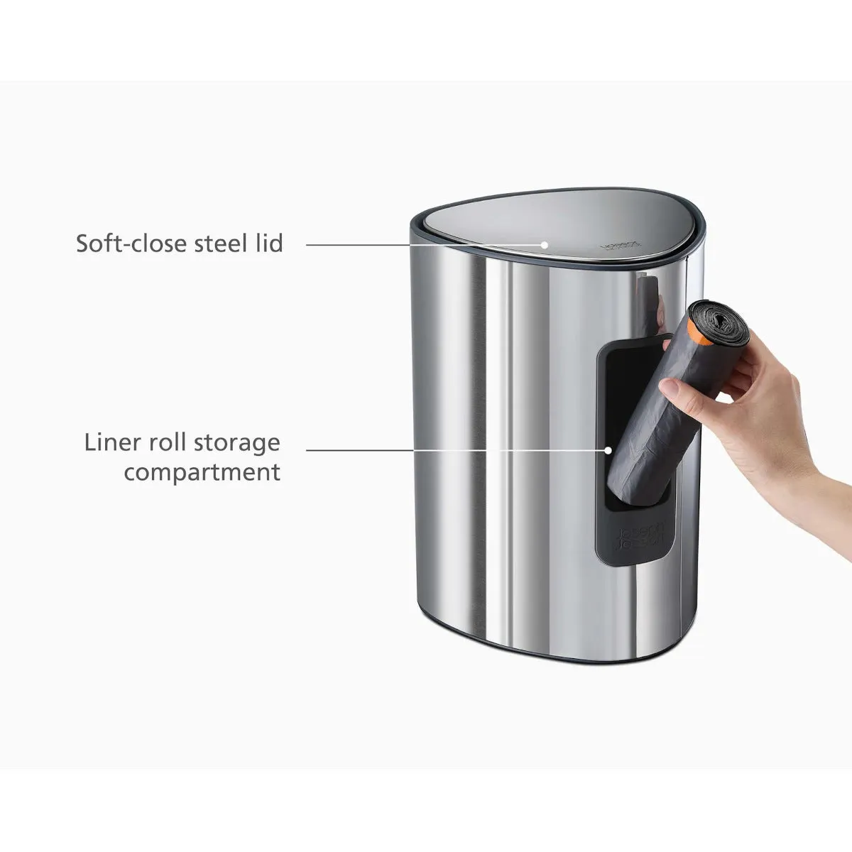 Joseph Joseph EasyStore Luxe Stainless Steel Pedal Bin 5L