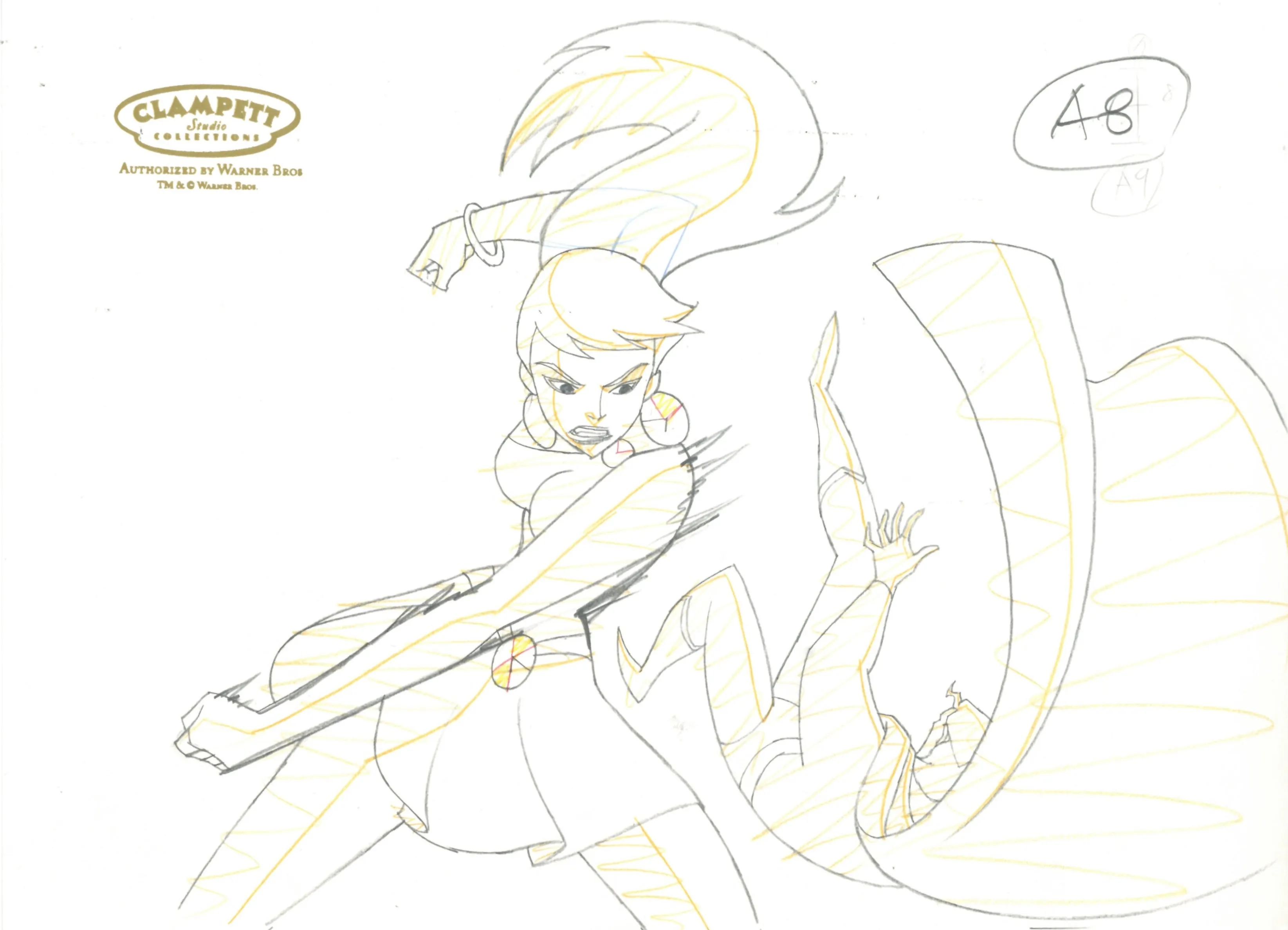 Justice League Original Production Drawing: Giganta, Superman
