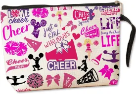 Jztco Cheer Stuff Cheerleading Gifts Cosmetic Bag Cheer Gifts Cheerleader Toiletry Bag Graduation Funny Makeup Bag Cheerleader Gifts Birthday Gifts for Women Teens Girls Girlfriend Cheer Coach Sister