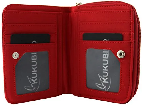 Kukubird Medium Purse Owl's in Tree - Red