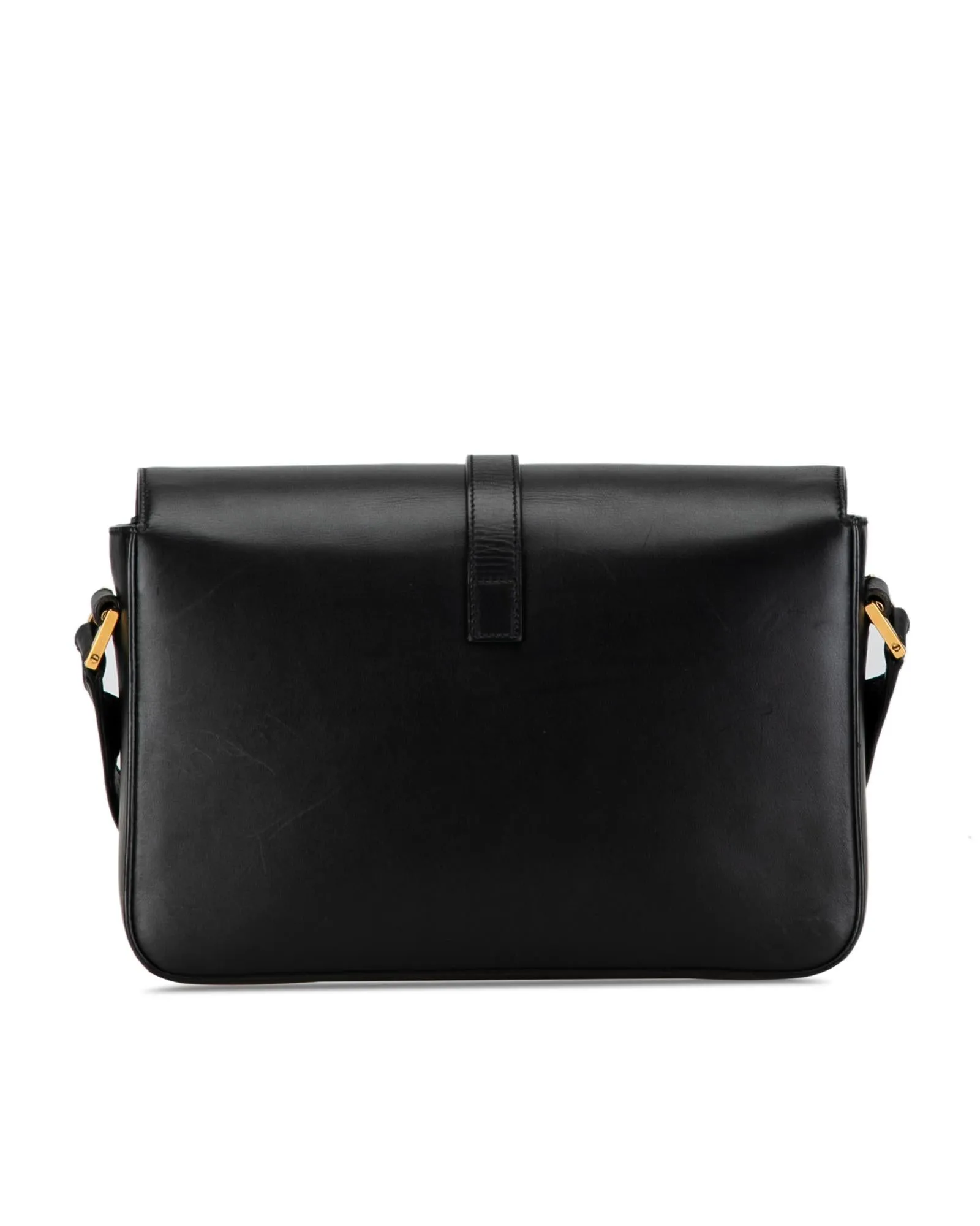 Leather Flap Shoulder Bag with Slip and Zip Pockets