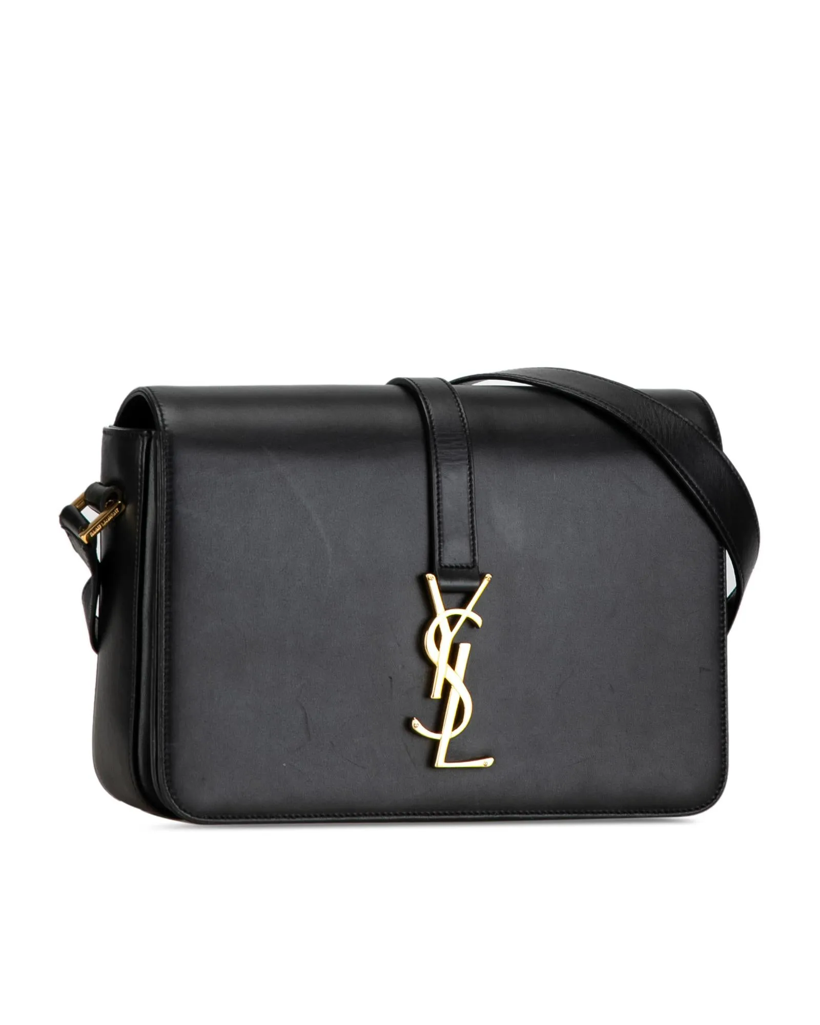 Leather Flap Shoulder Bag with Slip and Zip Pockets