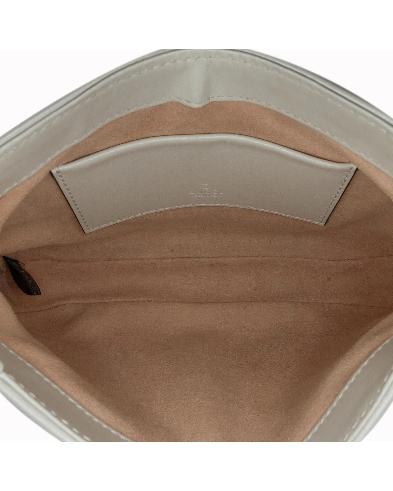 Leather Shoulder Bag with Front Closure and Interior Pocket