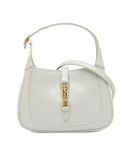 Leather Shoulder Bag with Front Closure and Interior Pocket