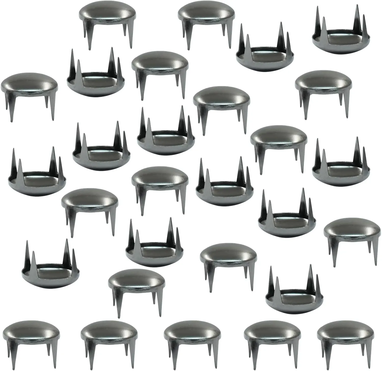 LVADUHF 100Pcs 12mm Round Dome Rivets Spike Studs Spots Metal Claw Beads Nailhead Punk Studs for DIY Leather Craft Clothes Belt Bag Shoes Bracelet, Black