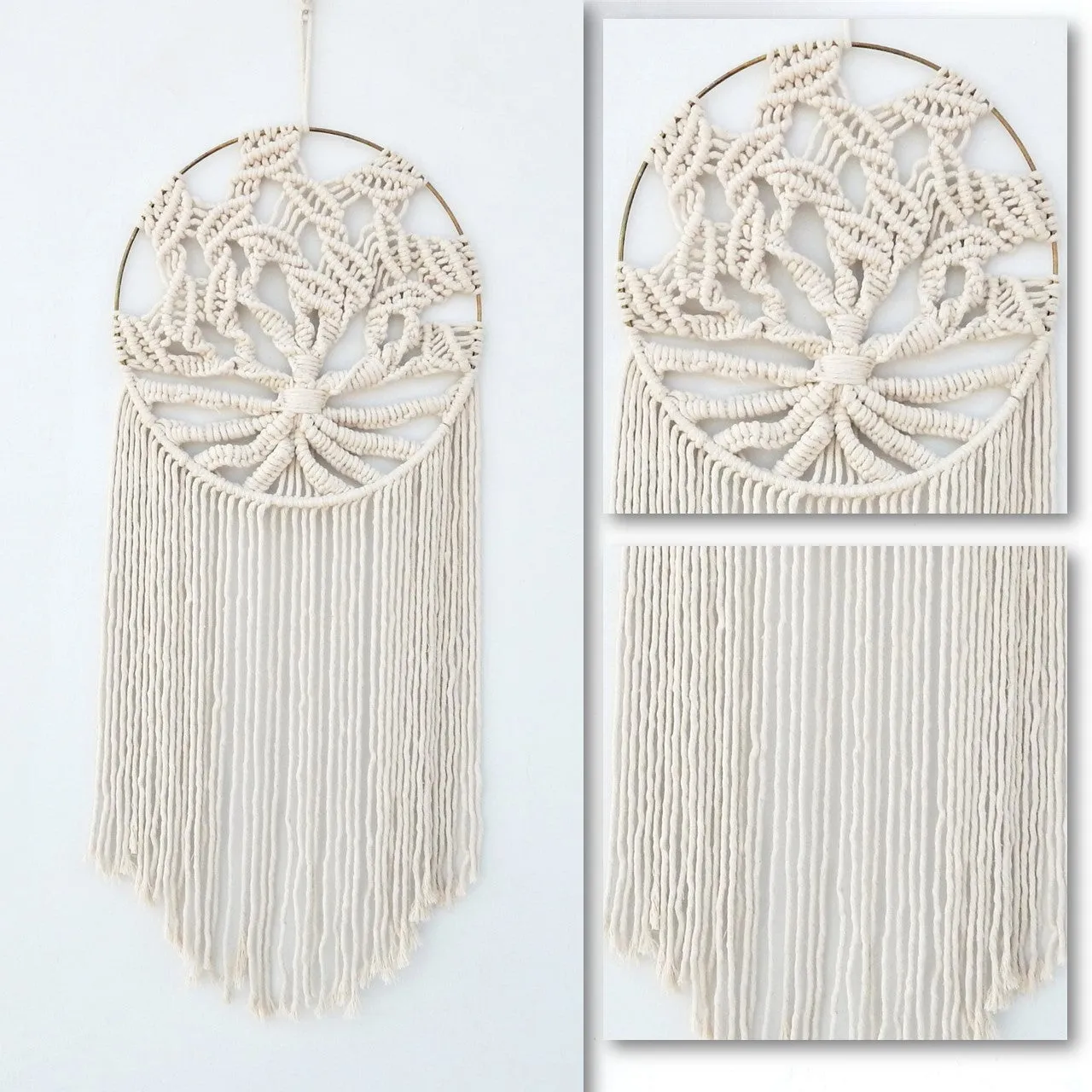 Macrame Dream Catcher With Golden Ring