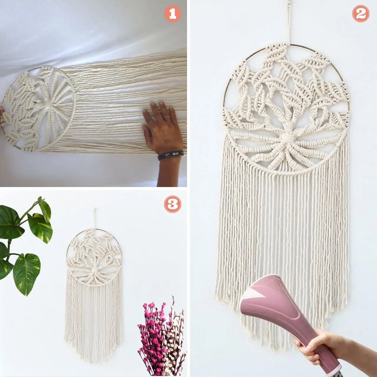 Macrame Dream Catcher With Golden Ring