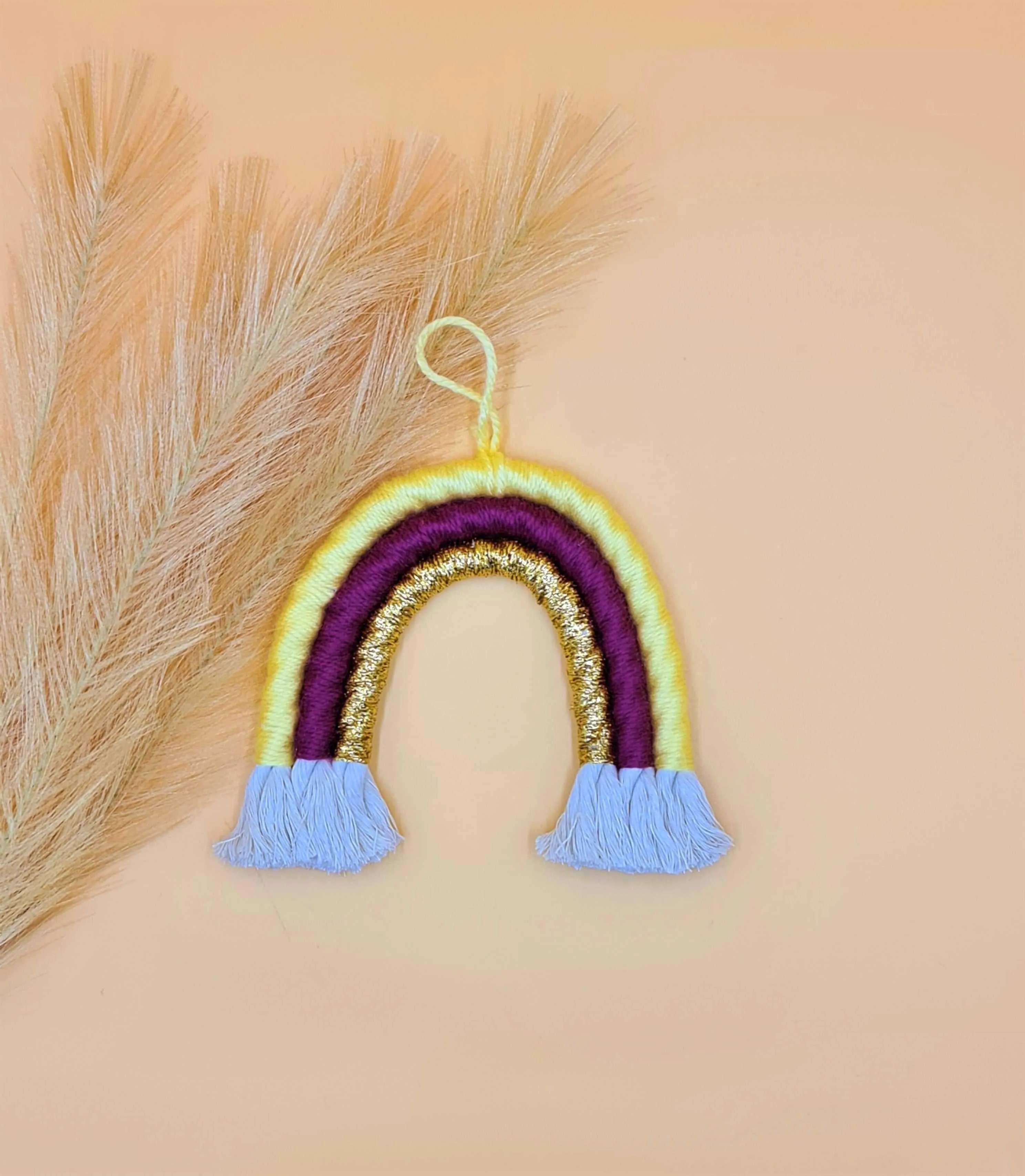 Macrame Rainbow Car Charm  | Boho Accessories | 3 colours