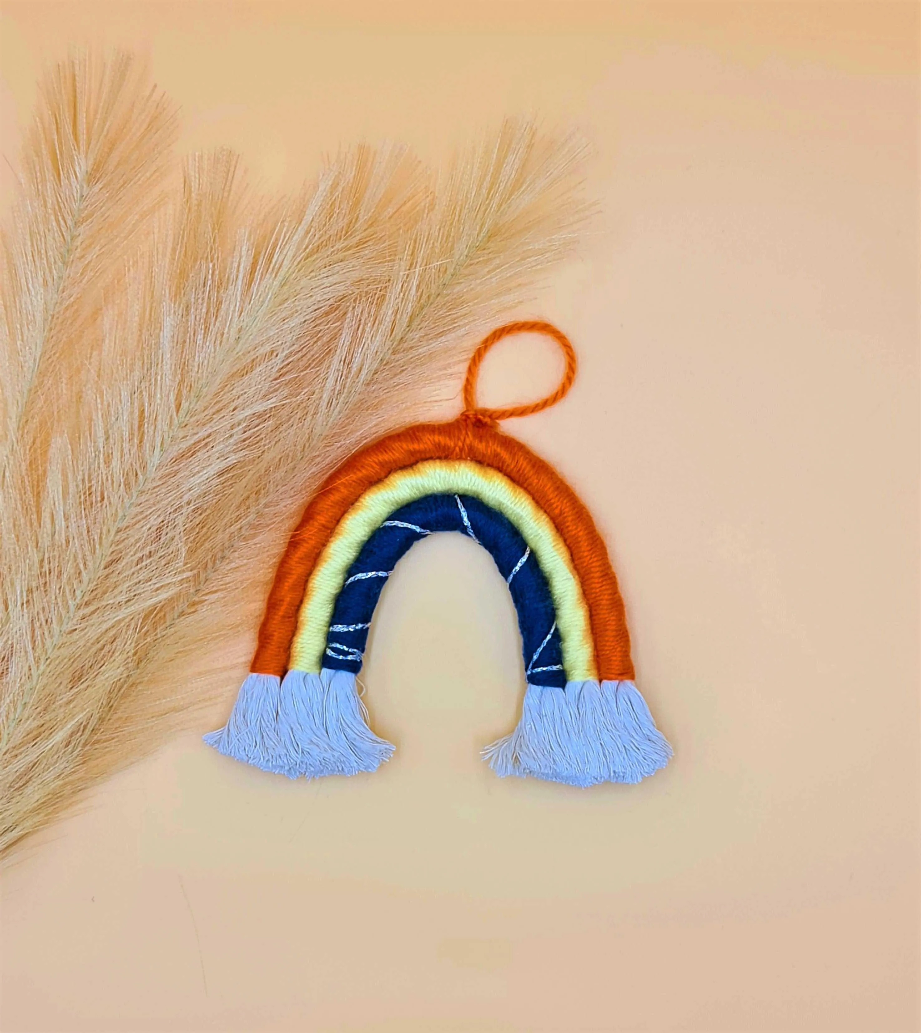 Macrame Rainbow Car Charm  | Boho Accessories | 3 colours