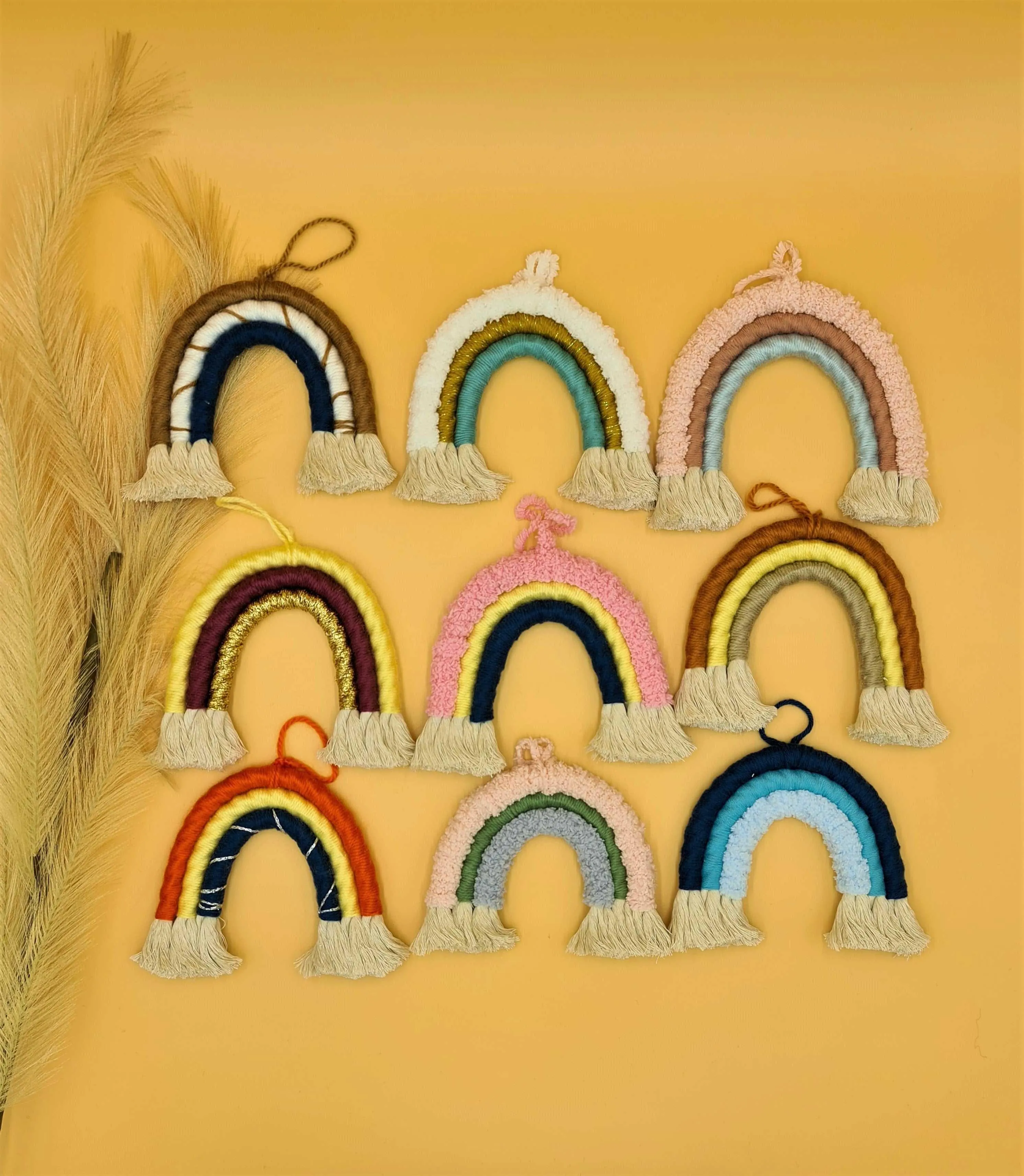 Macrame Rainbow Car Charm  | Boho Accessories | 3 colours