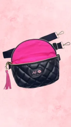 Makeup Junkie Bags - Luxe Onyx Quilted Sidekick [Pre-Order]
