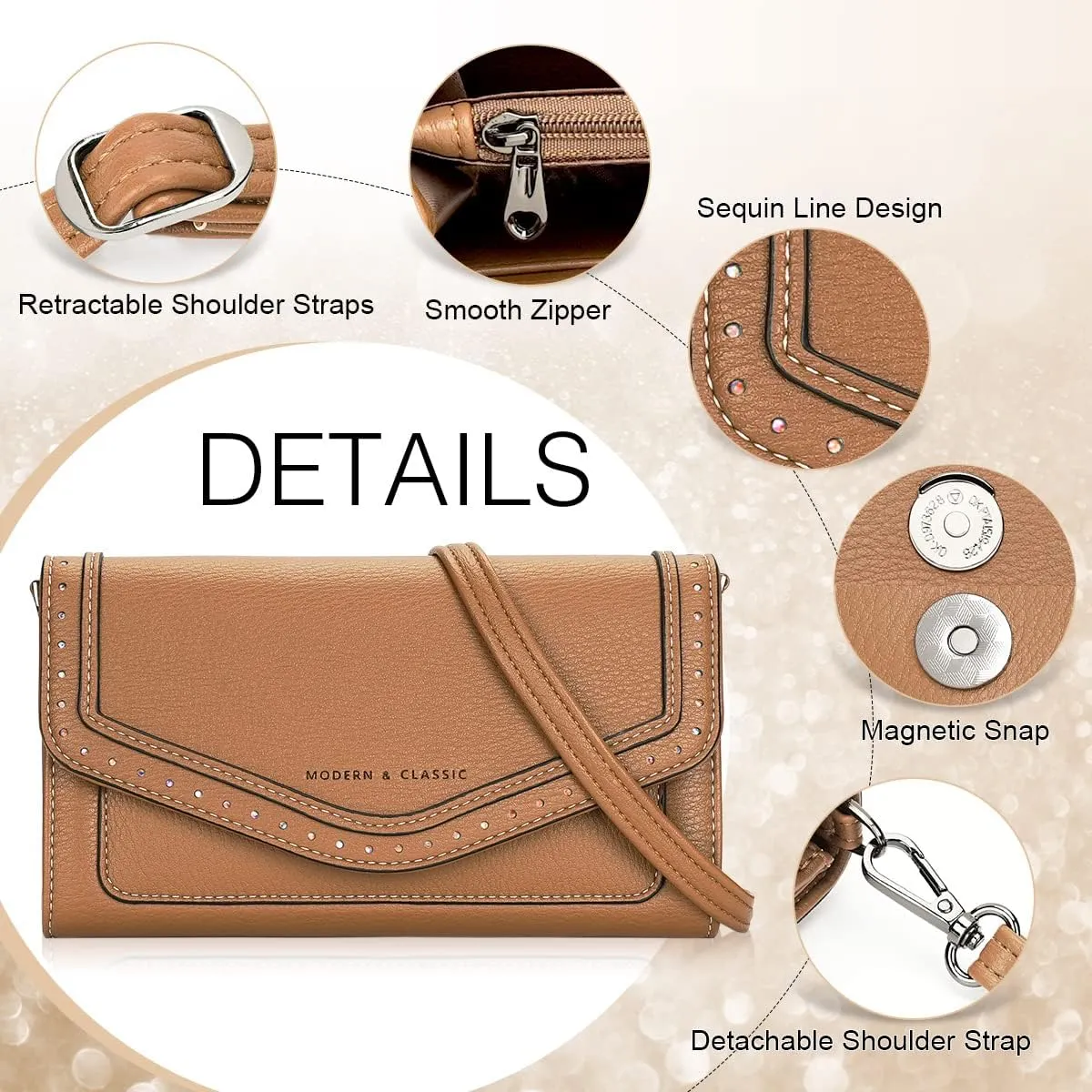 MEITRUE Crossbody Bags For Women,Wallet Phone Purse Shoulder handbags Multi-Function Small RFID Clutch Card Holder