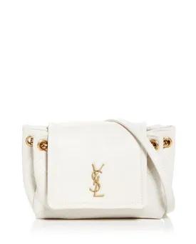 Mini Nolita Saint Laurent Quilted Leather Crossbody Bag, Ivory/Cream