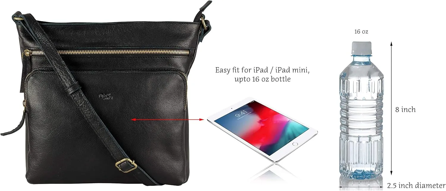 Mou Meraki Genuine Leather Crossbody Purse and Handbags - Crossover Bag Over the Shoulder Women