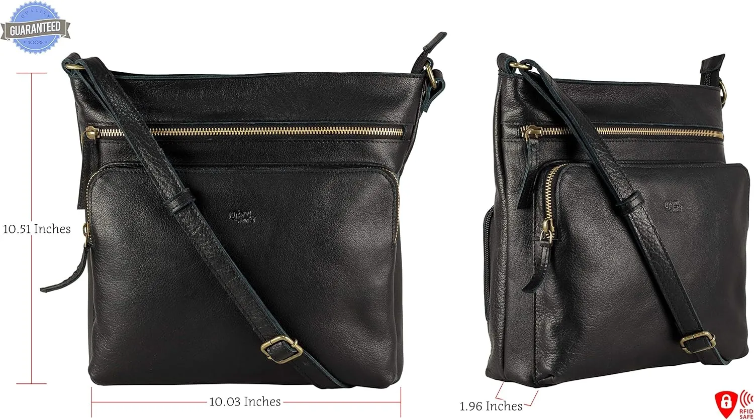 Mou Meraki Genuine Leather Crossbody Purse and Handbags - Crossover Bag Over the Shoulder Women