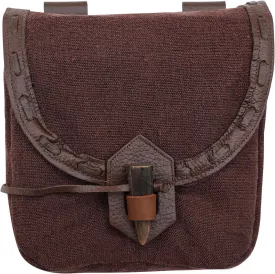 Mythrojan Viking Leather Belt Bag - Medieval & Renaissance Costume Accessories - LARP Waist Bag - Cosplay Coin Purse - Antique Vintage Coin Pouch