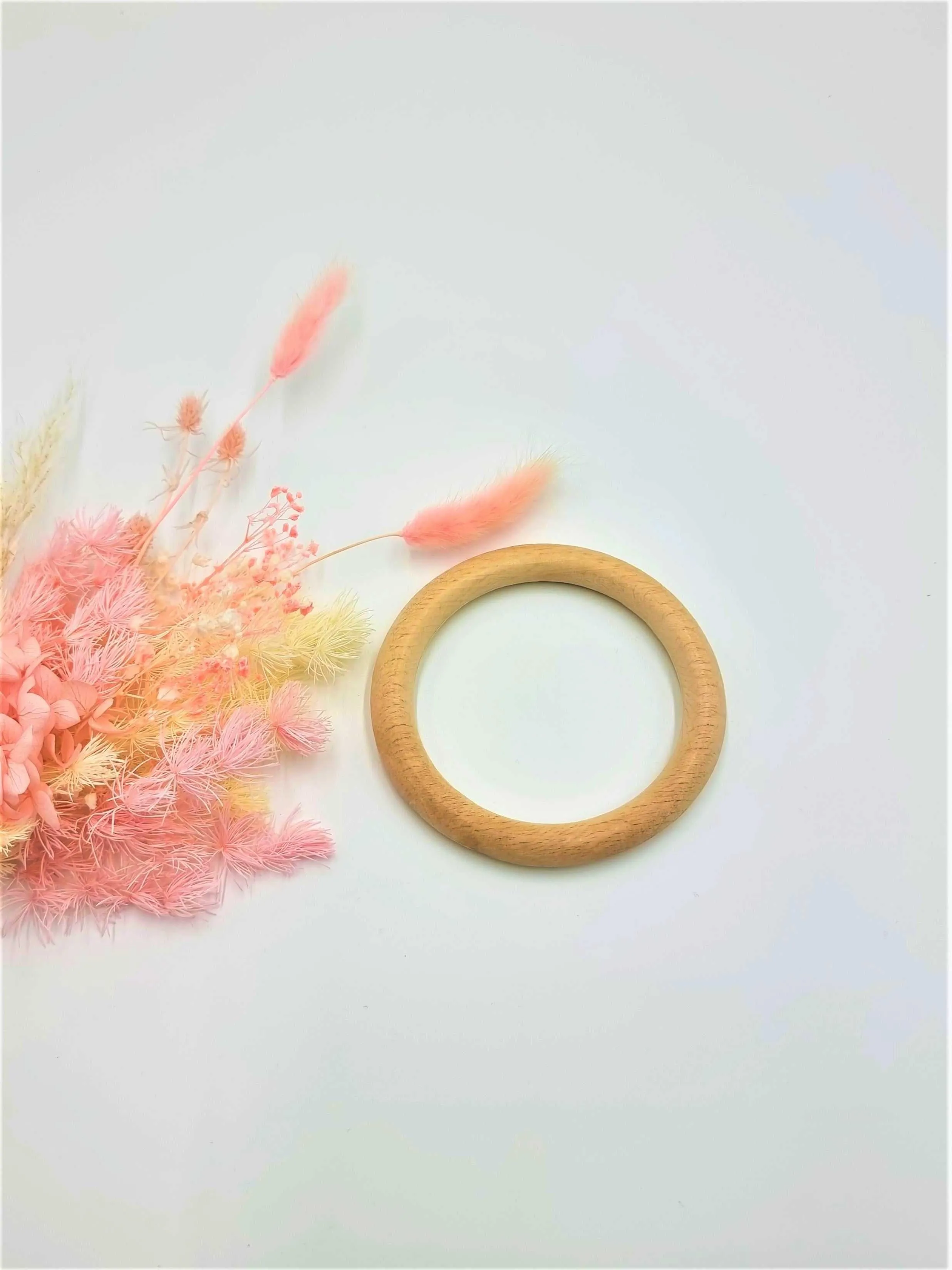 Natural Macrame Wood Ring