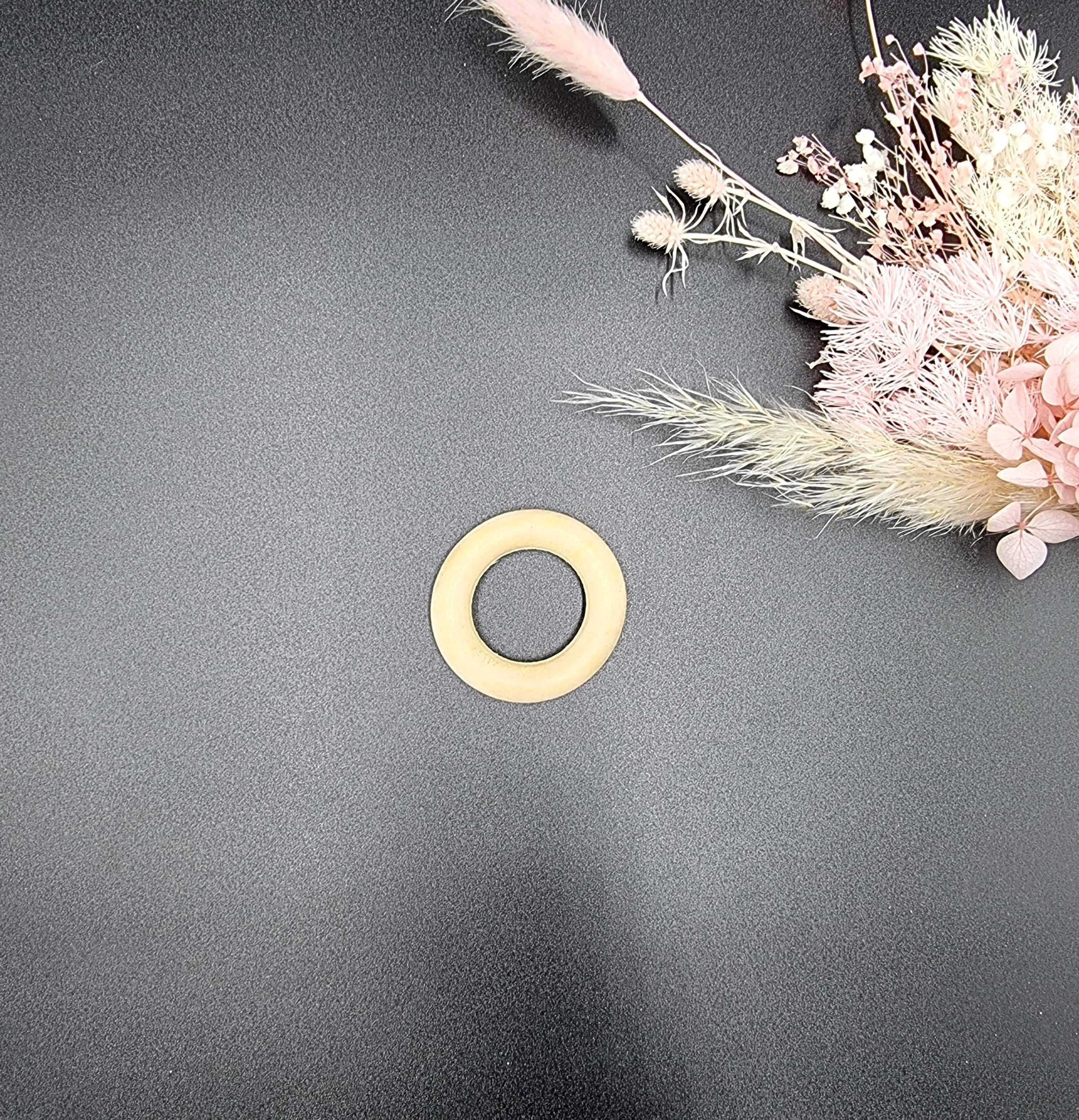 Natural Macrame Wood Ring