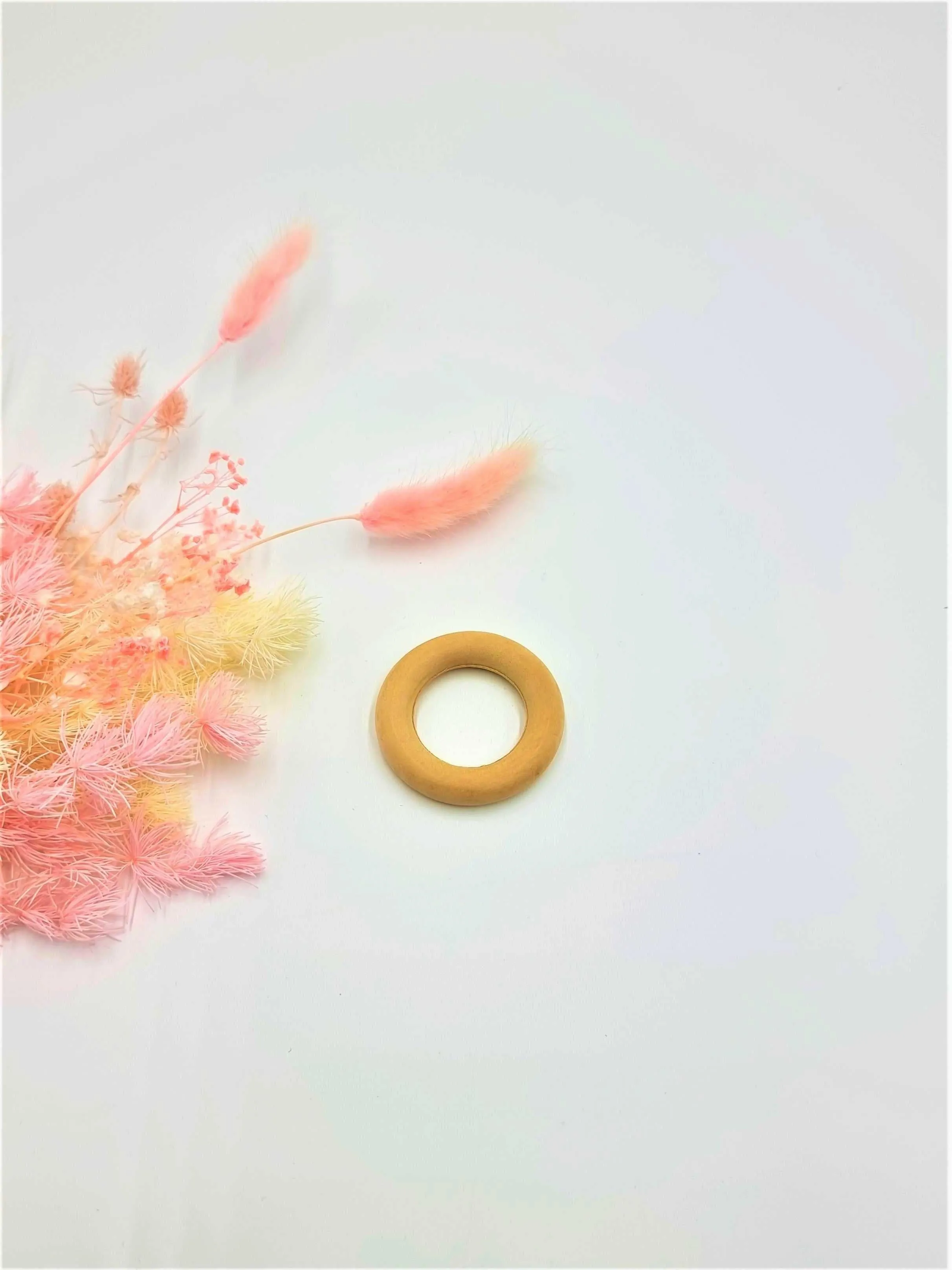 Natural Macrame Wood Ring