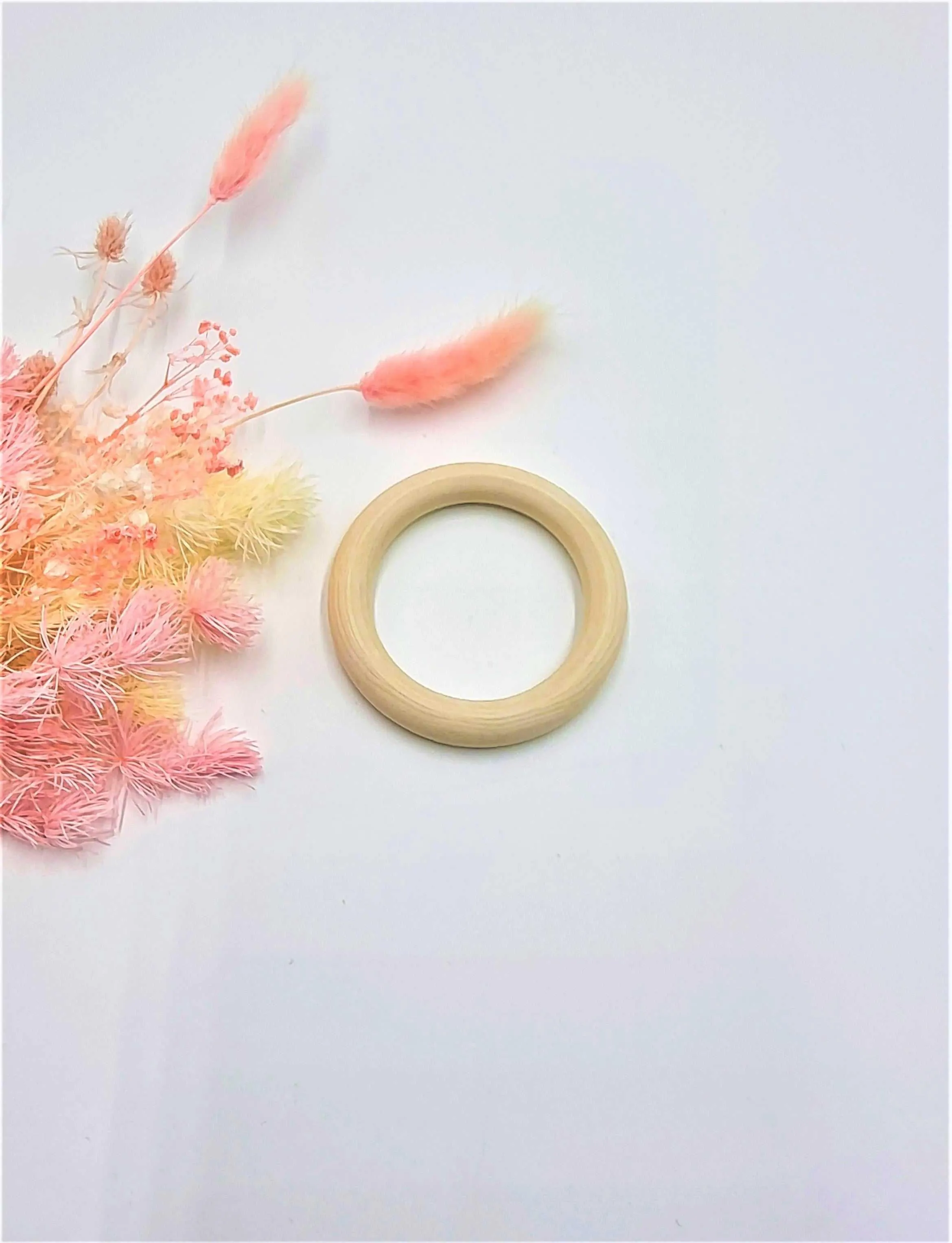 Natural Macrame Wood Ring