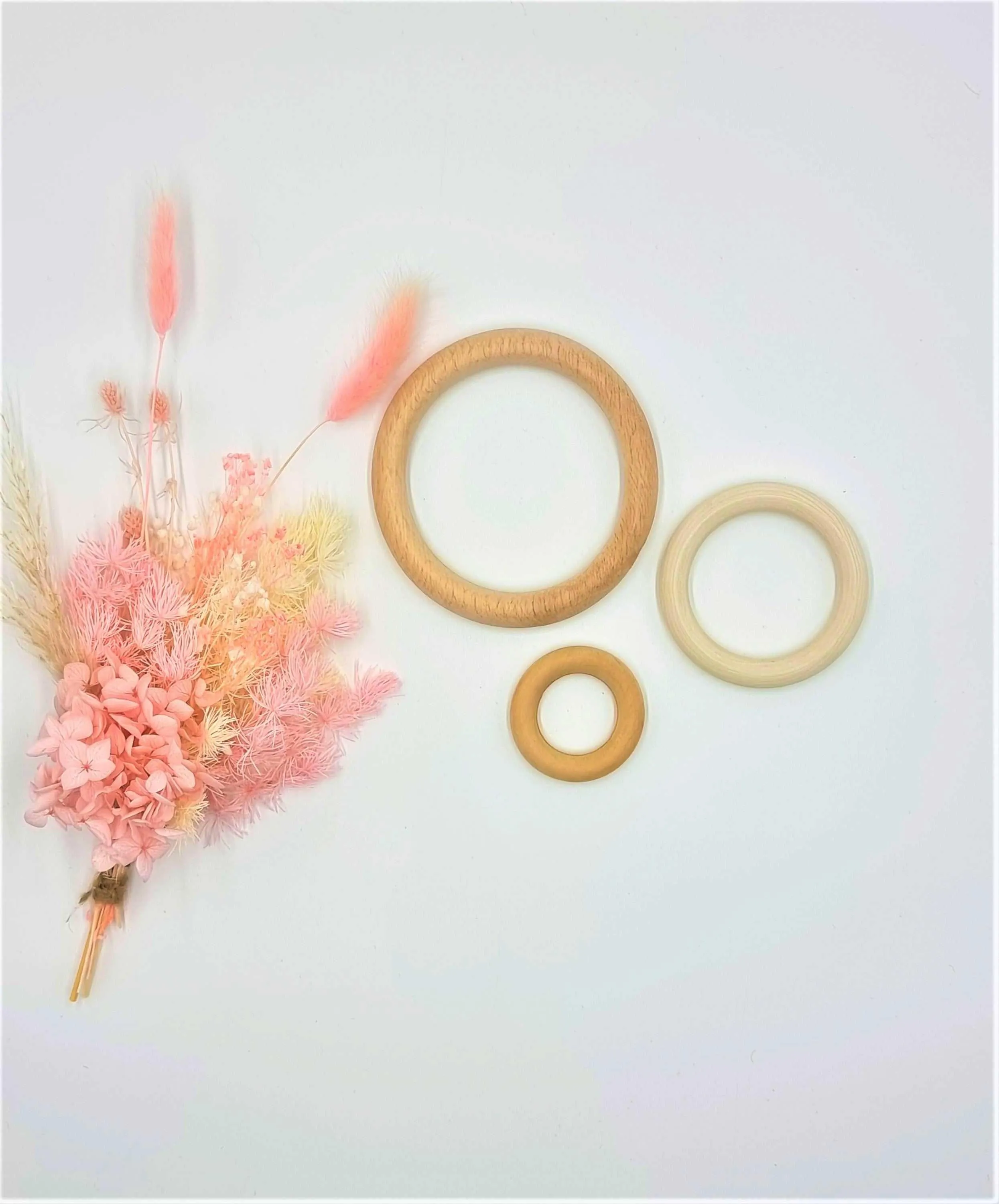 Natural Macrame Wood Ring