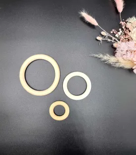 Natural Macrame Wood Ring