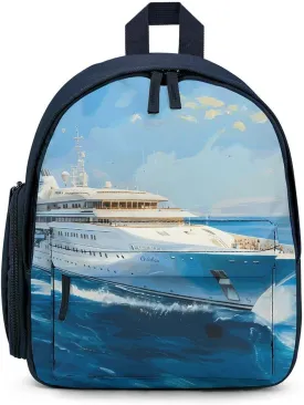 Ocean Cruise Ship Cute Backpack Small Daily Casual Daypack Travel Bag with Adjustable Strap Graphic Print