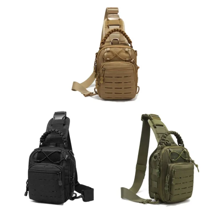 Outdoor Sports Multifunctional Laser Cutting Crossbody Bag(Black)
