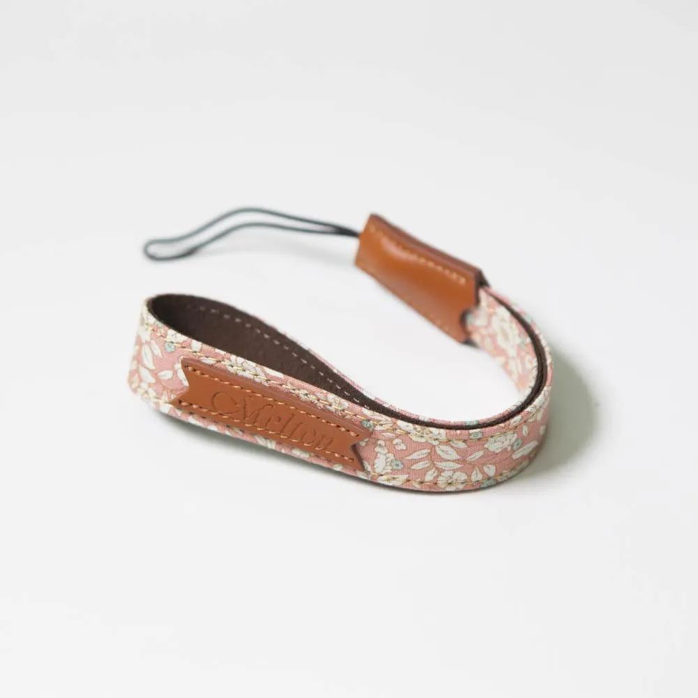 Pink Melten Leather Floral Camera Case and Wrist/ Shoulder Strap - Harper