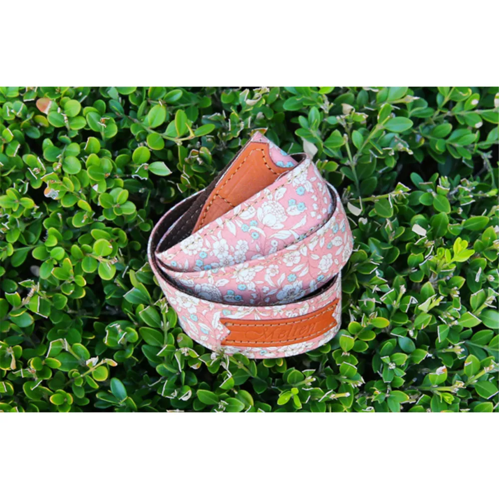 Pink Melten Leather Floral Camera Case and Wrist/ Shoulder Strap - Harper