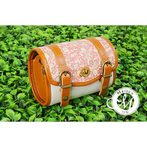 Pink Melten Leather Floral Camera Case and Wrist/ Shoulder Strap - Harper