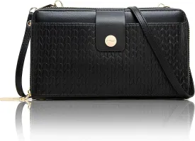 Prettyzys Wallet Women Rfid Crossbody Bag Handbag - Handmade Blocking Wristlet Clutch Zipper for Ladies Teenage Girls