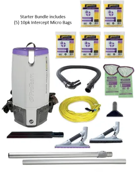 ProTeam 107535 Super Coach Pro 6 HEPA Starter Bundle w/ (5) 10pk Micro Filters (107314)
