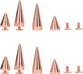 Punk Cone Spikes , Rose Gold Spikes Studs Leather Rivets for Shoes Bags , handmade materials