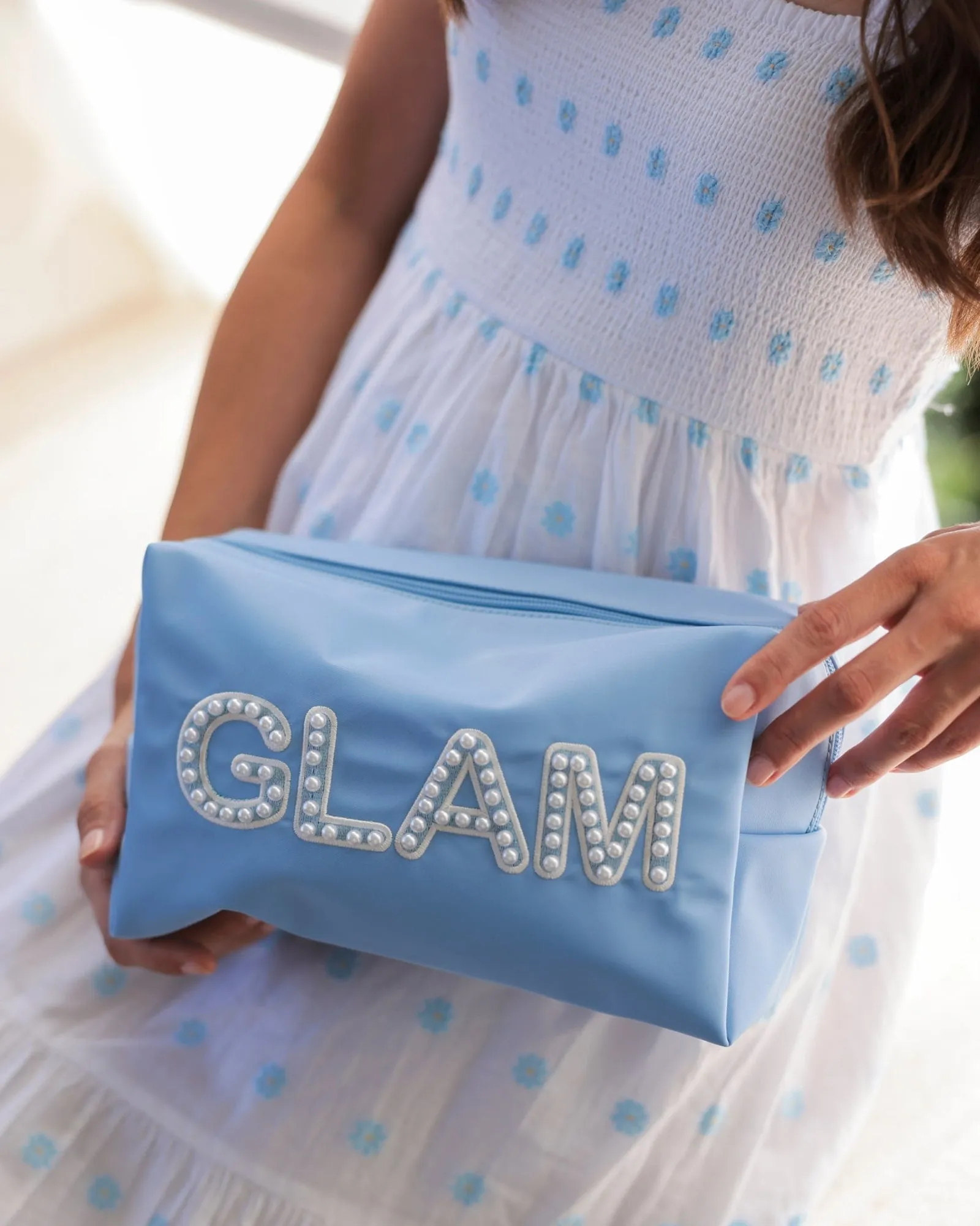 "Glam" Zip Pouch | Sky