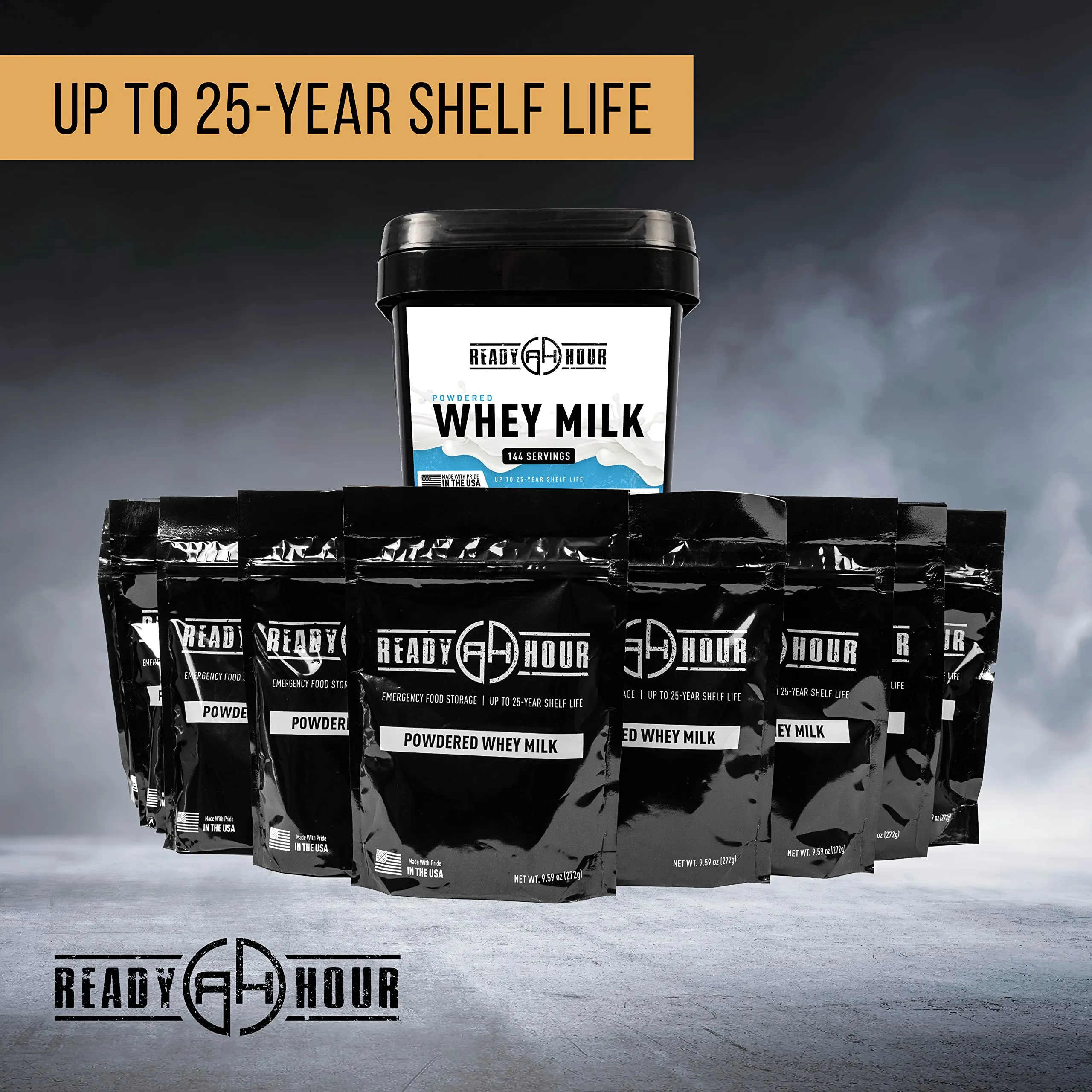 Ready Hour Bulk Powdered Real Whey Milk Pail - 144 Servings