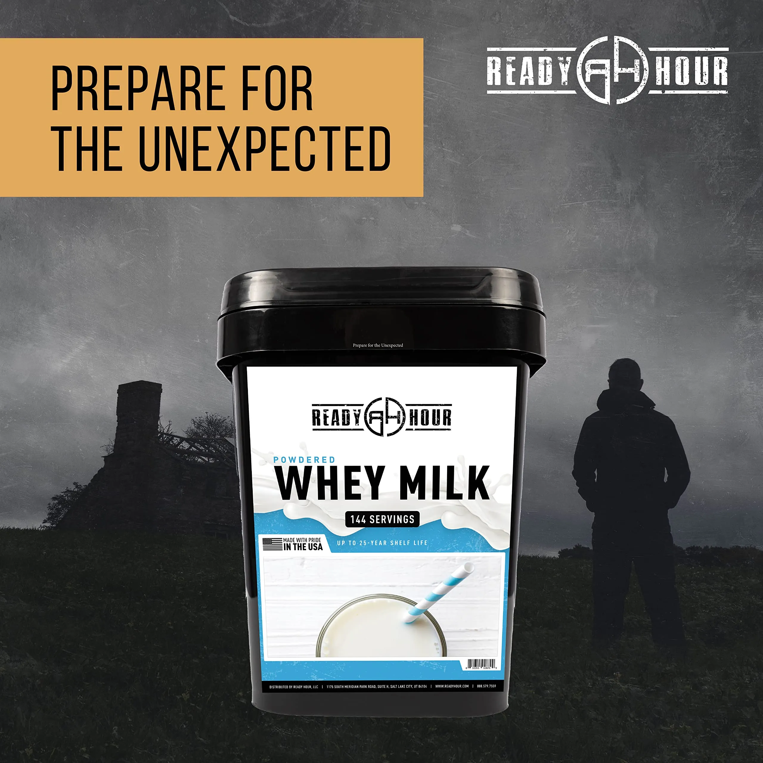 Ready Hour Bulk Powdered Real Whey Milk Pail - 144 Servings