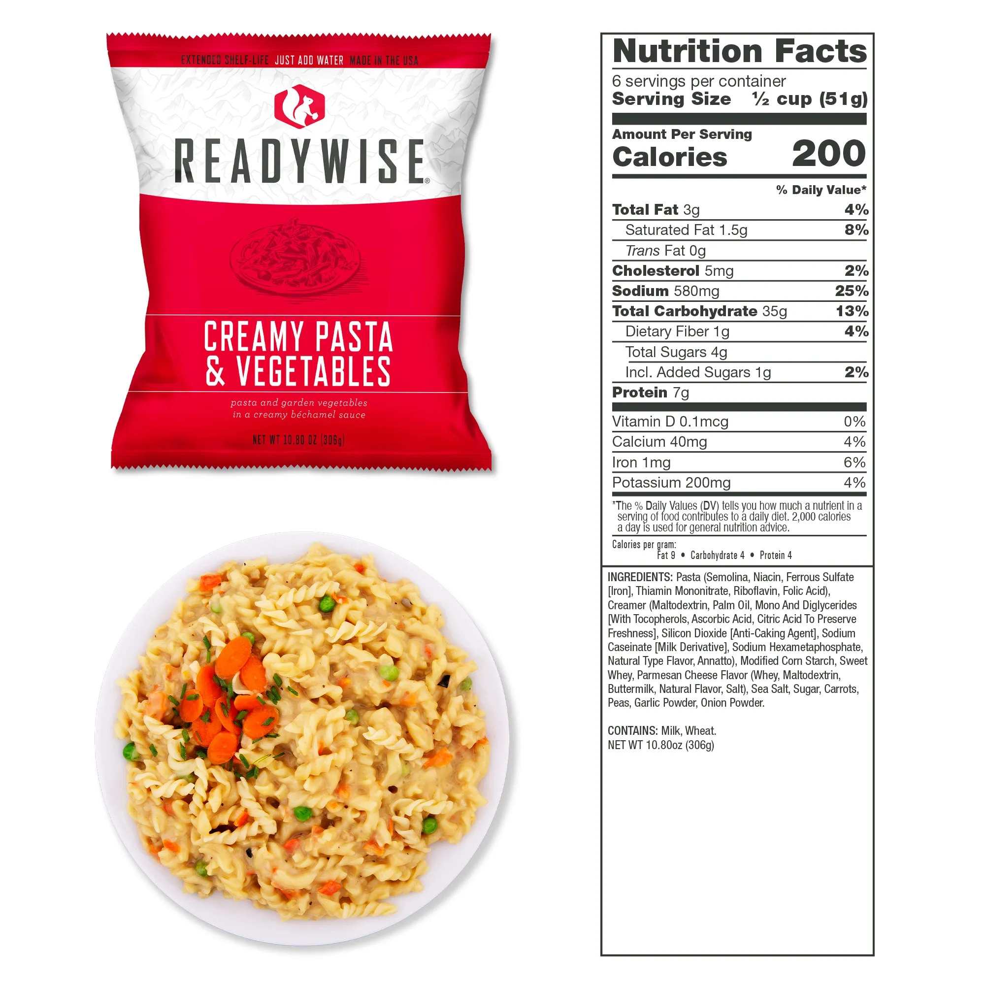 ReadyWise - 1080 Serving Package - 186 lbs - Includes: 6 - 120 Serving Entrée Buckets and 3 - 120 Serving Breakfast Buckets