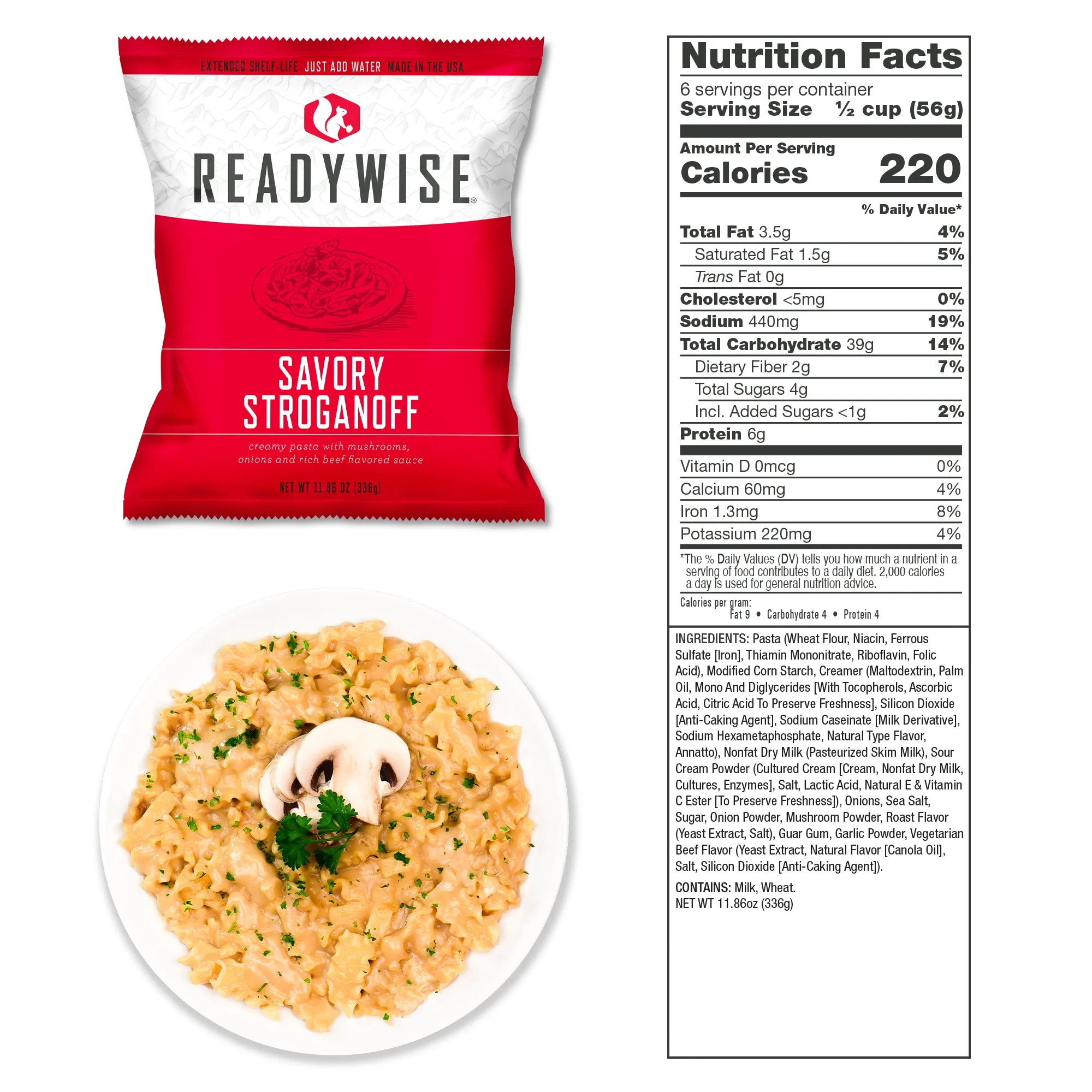 ReadyWise - 1080 Serving Package - 186 lbs - Includes: 6 - 120 Serving Entrée Buckets and 3 - 120 Serving Breakfast Buckets