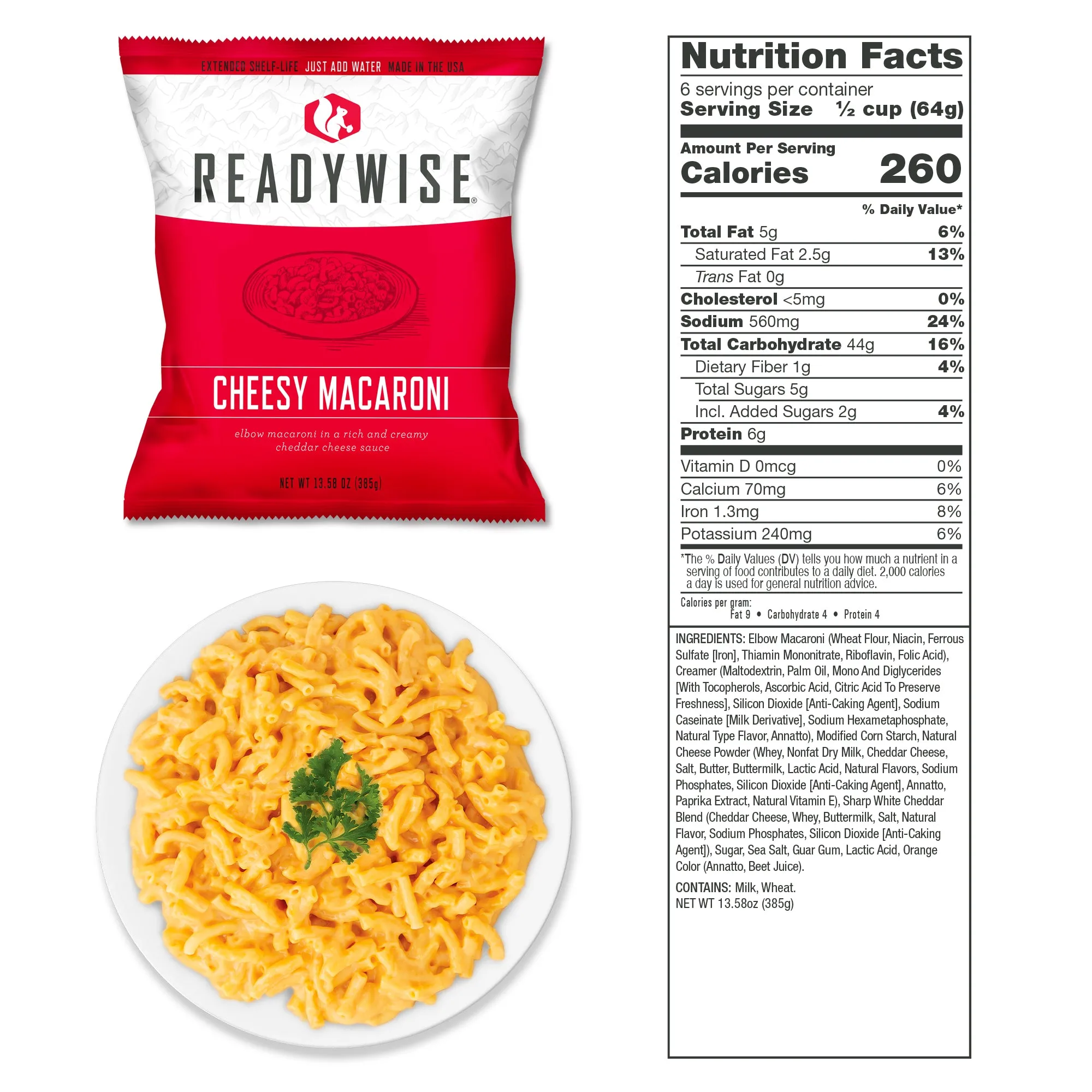 ReadyWise - 1080 Serving Package - 186 lbs - Includes: 6 - 120 Serving Entrée Buckets and 3 - 120 Serving Breakfast Buckets