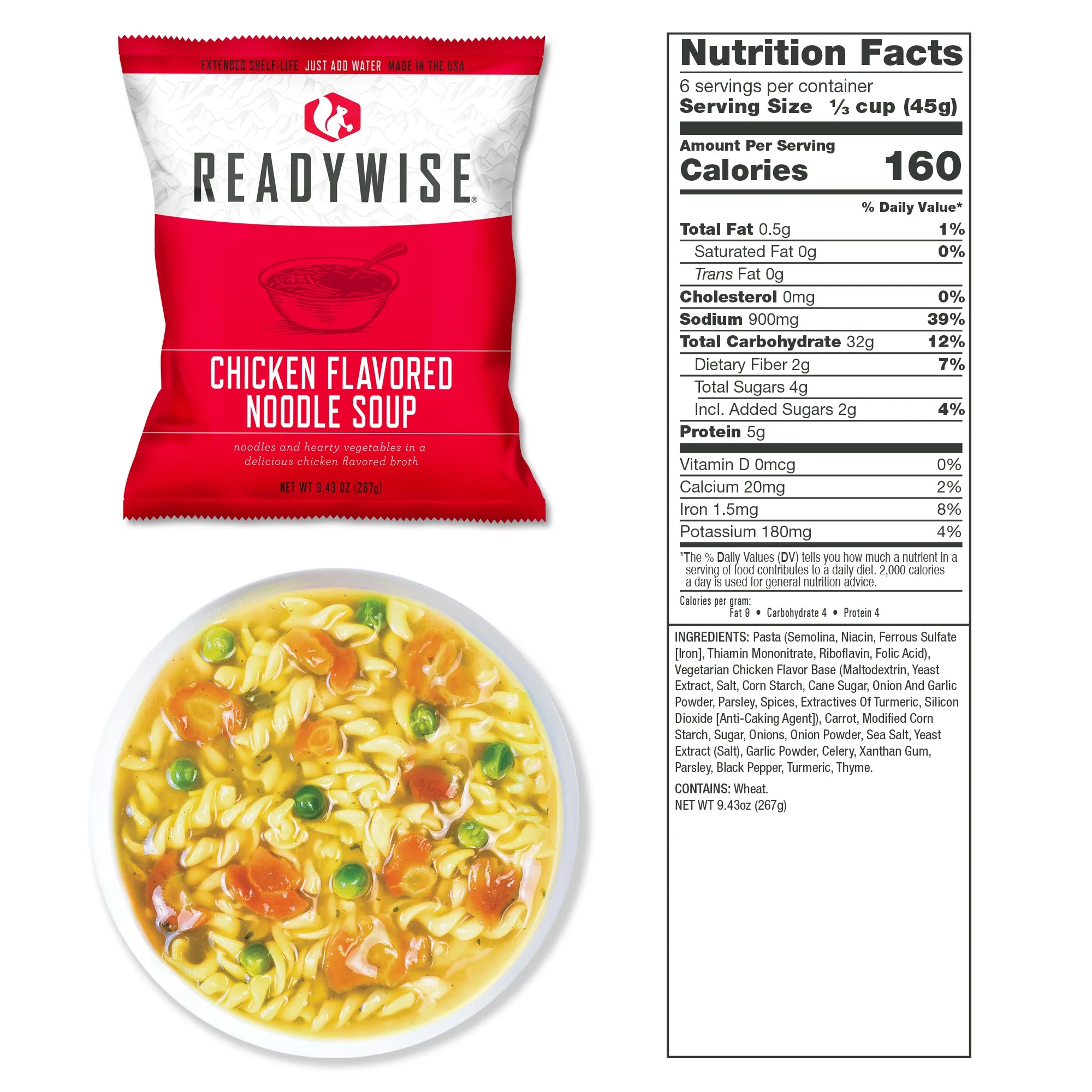 ReadyWise - 1080 Serving Package - 186 lbs - Includes: 6 - 120 Serving Entrée Buckets and 3 - 120 Serving Breakfast Buckets