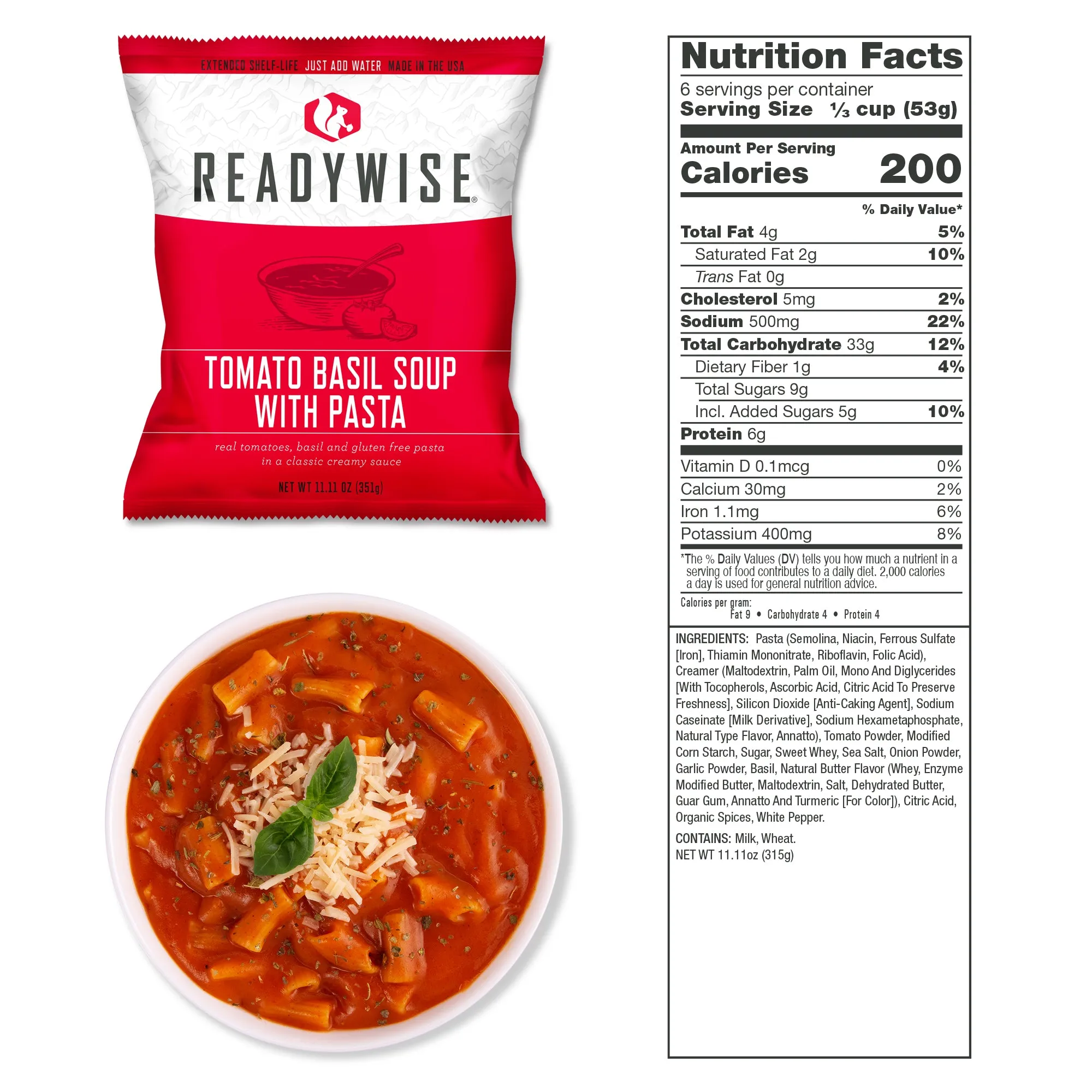 ReadyWise - 1080 Serving Package - 186 lbs - Includes: 6 - 120 Serving Entrée Buckets and 3 - 120 Serving Breakfast Buckets