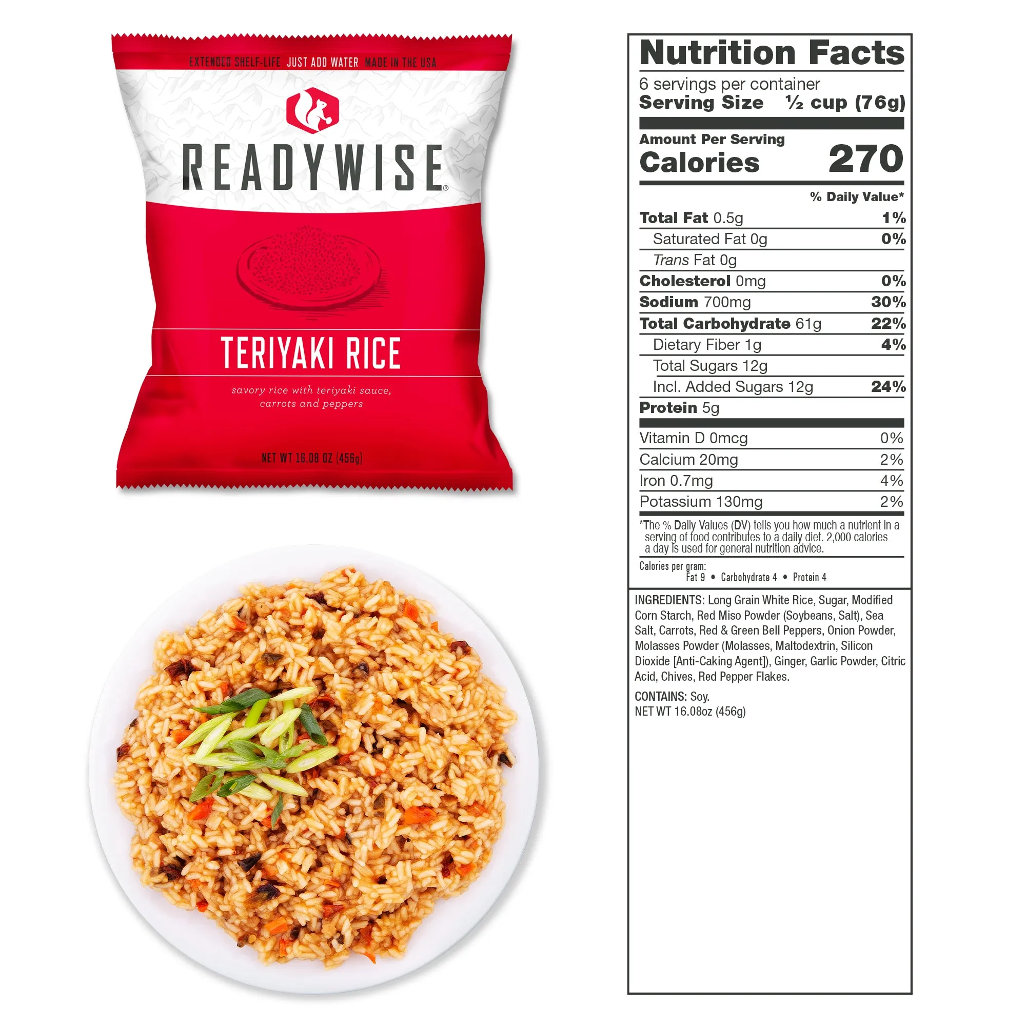 ReadyWise - 1080 Serving Package - 186 lbs - Includes: 6 - 120 Serving Entrée Buckets and 3 - 120 Serving Breakfast Buckets