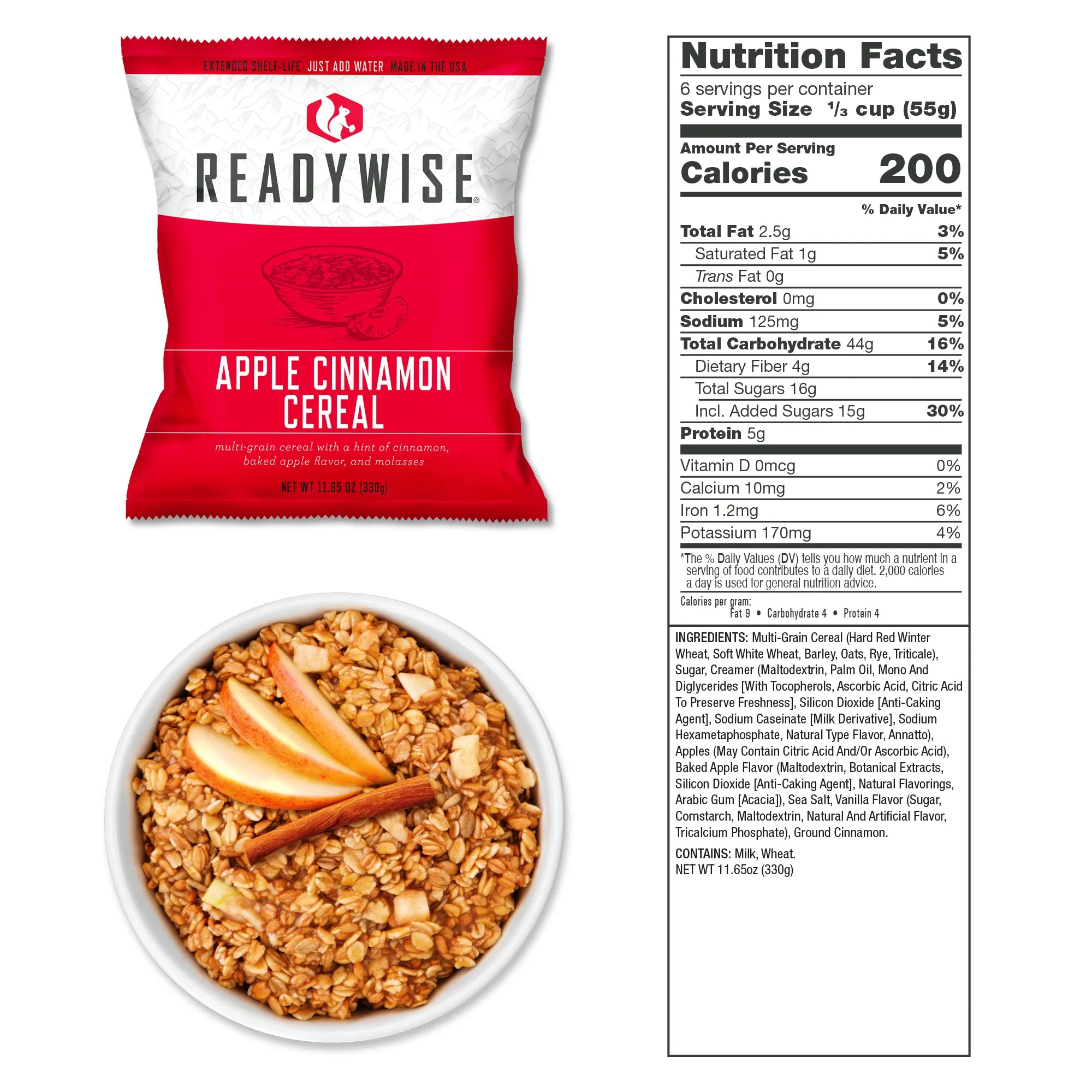 ReadyWise - 1080 Serving Package - 186 lbs - Includes: 6 - 120 Serving Entrée Buckets and 3 - 120 Serving Breakfast Buckets