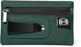 RFID Hidden Clip Stash Money Belt - Ultra Thin Anti-Theft Travel Pouch with Credit Card Slots for Women/Men, Perfect for International Travel, Daily Commute & Outdoor Activities (Green)
