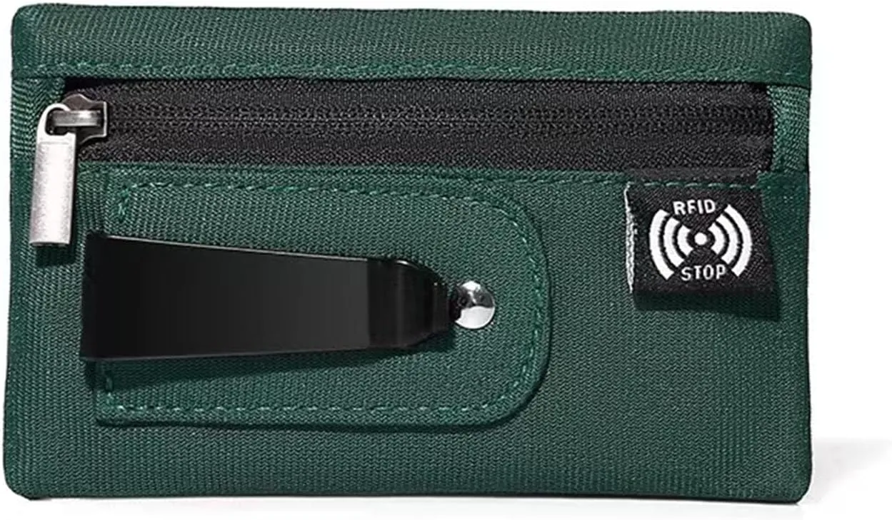 RFID Hidden Clip Stash Money Belt - Ultra Thin Anti-Theft Travel Pouch with Credit Card Slots for Women/Men, Perfect for International Travel, Daily Commute & Outdoor Activities (Green)