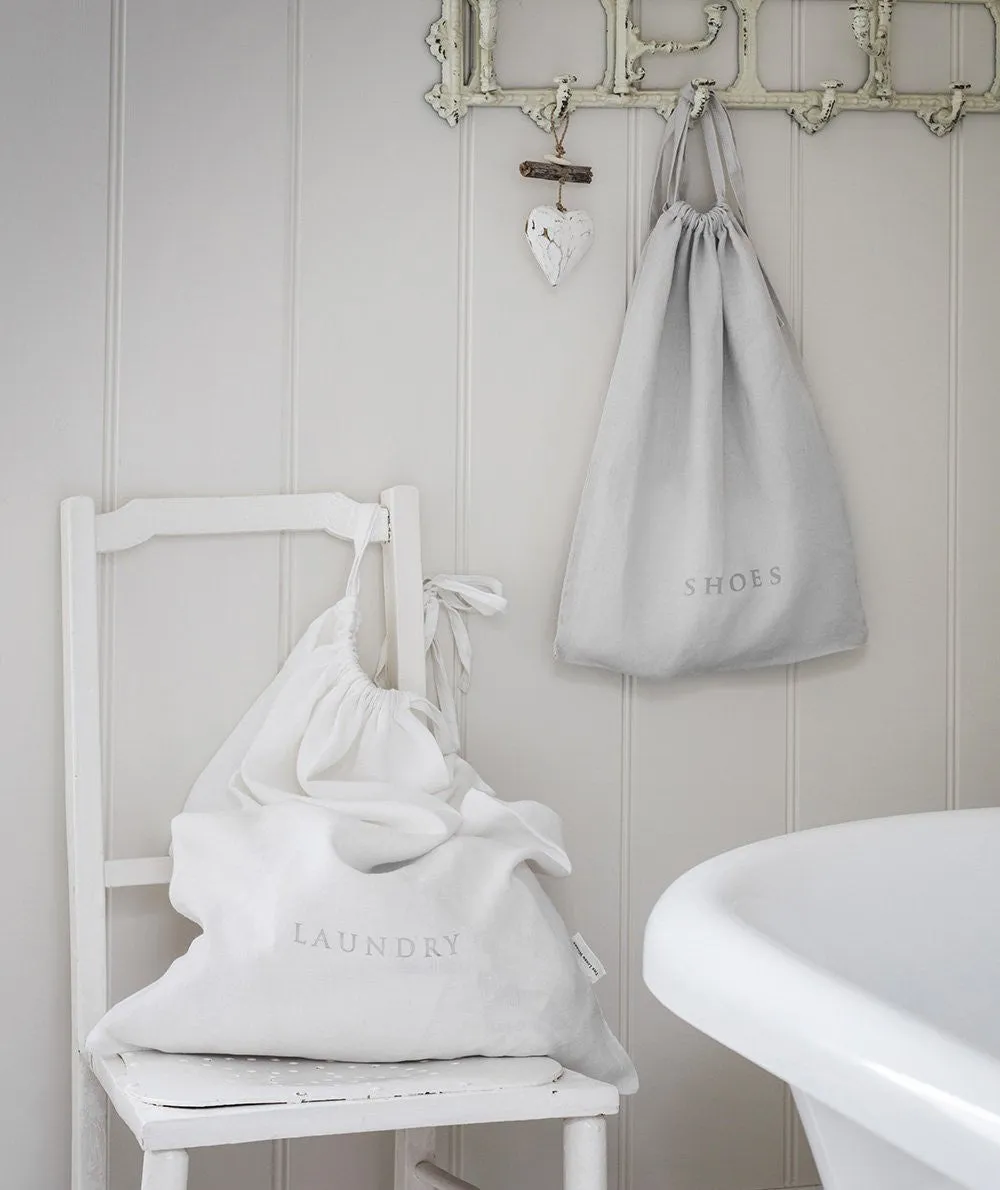 SAMPLE SALE<br>White Linen Laundry Bag