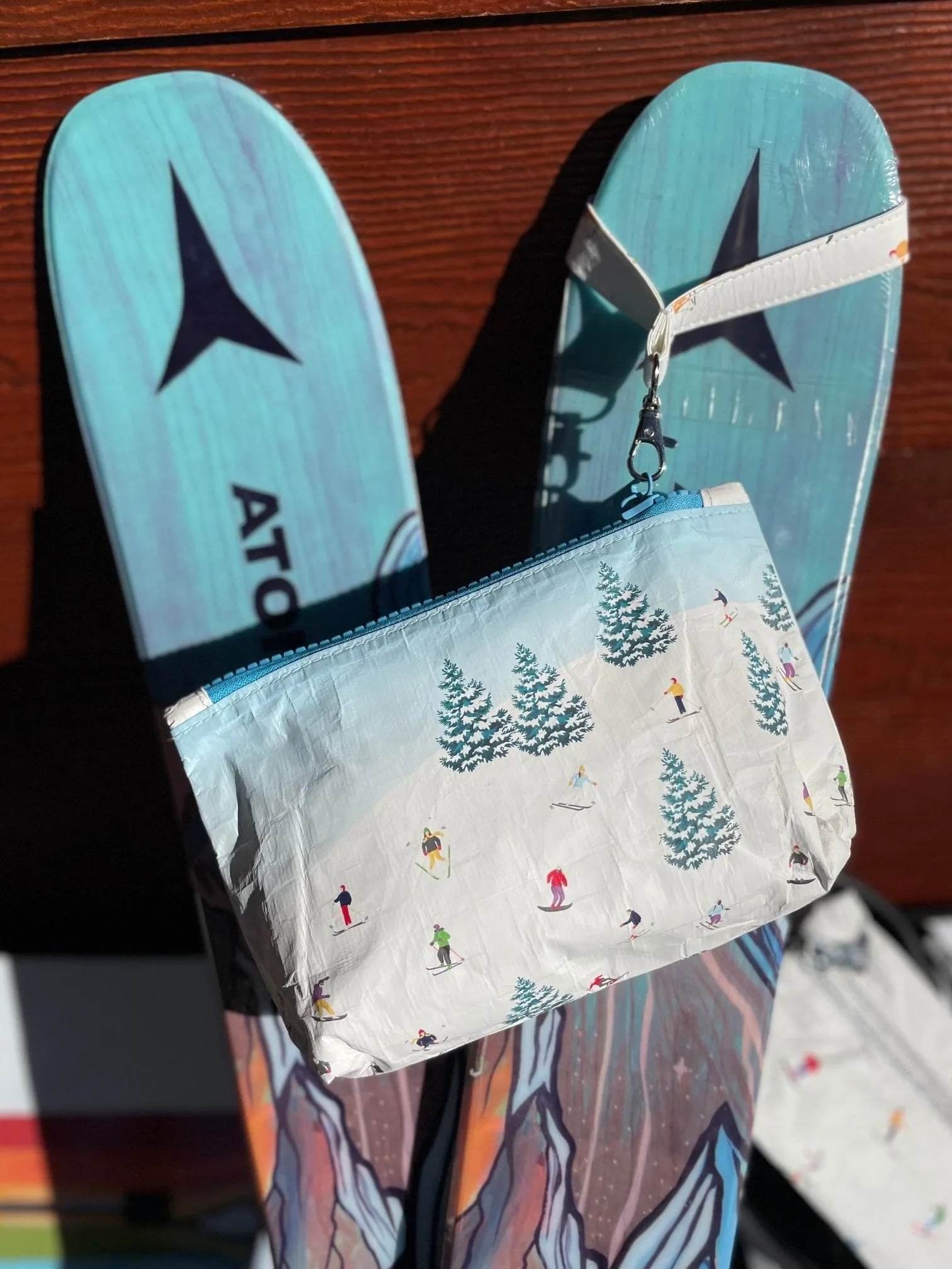 Set of Three - Dancing Skiers Wristlet Straps